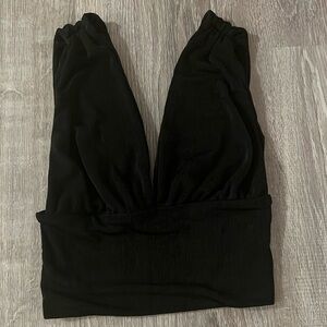 Deep V Neck Crop Top